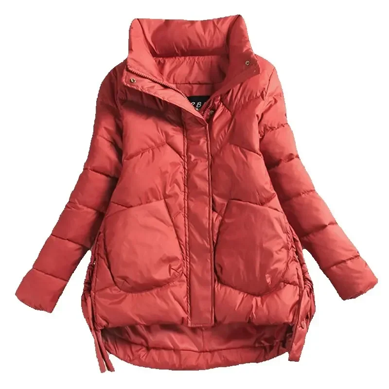 Winter Warm Coat Women's Fashion New Solid Color Hood Filled Down Cotton Coat Women's Clothing Winter Jacket Women 2025
