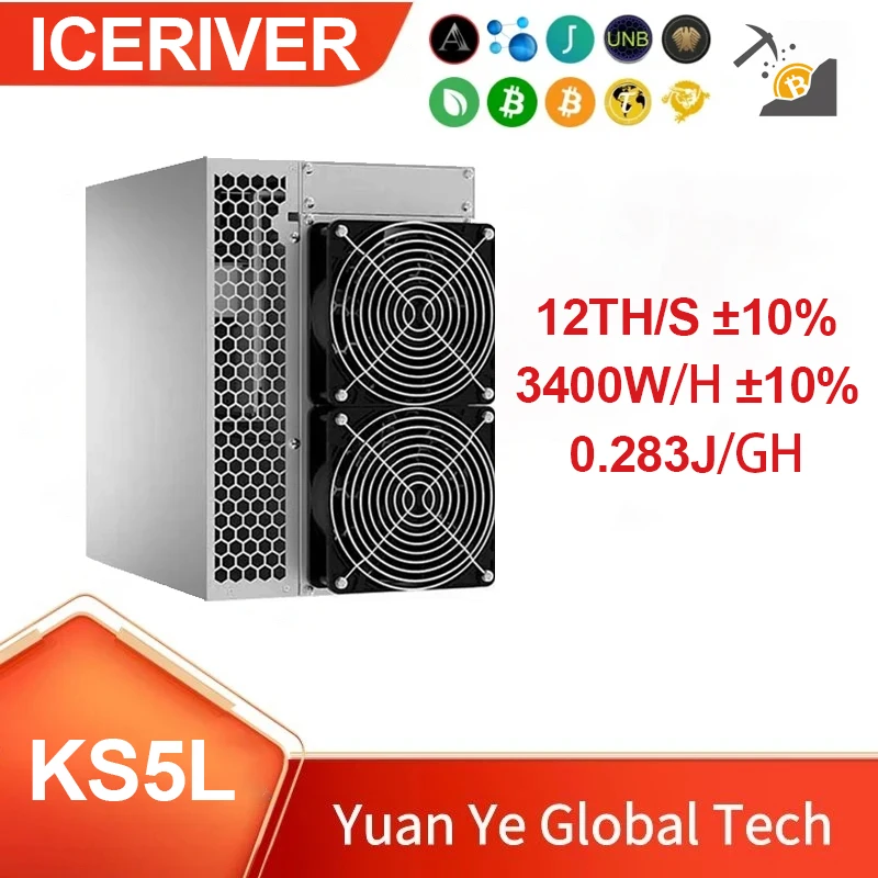 IceRiver KAS KS5L KS5M Kaspa Miner 12T/15T Hashrate 3400W Power Bitcoin Mining Machine Shipping on Sep 25th-30th