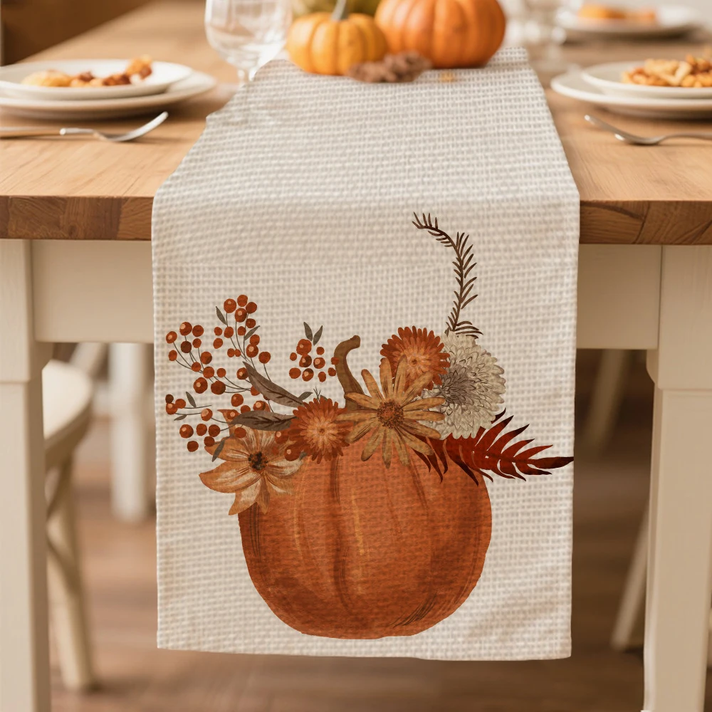 

table runners autumn Pumpkin pattern Table decoration and accessories for Festival party Thanksgiving Day tablecloth