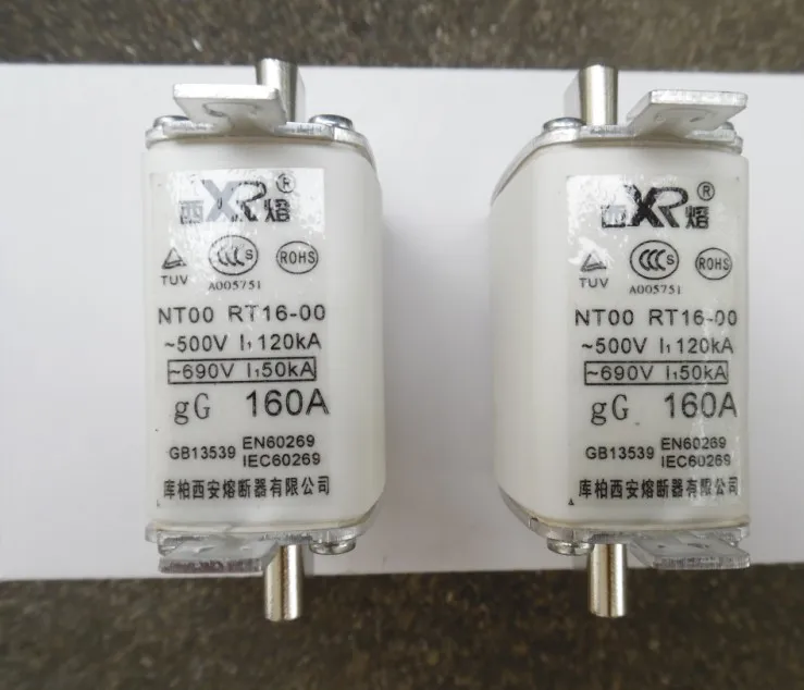 Fuses: NT00 RT16-00 6A 500V/690V gG / NT00 RT16-00 50A 500V / NT00 RT16-00 100A 500V / NT00 RT16-00 160A 200A 500V gG