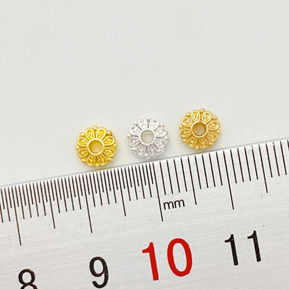 14K Gold Plated Color Retention Flower Cap Spacer Beads DIY Bracelet Necklace Jewelry Findings