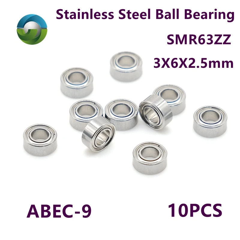 القطر الداخلي 3 مللي متر عالية الدقة الفولاذ المقاوم للصدأ الكرات 3x6x2.5 ملليمتر ABEC-9 هليكوبتر نموذج سيارة المتاحة تحمل L-630ZZ