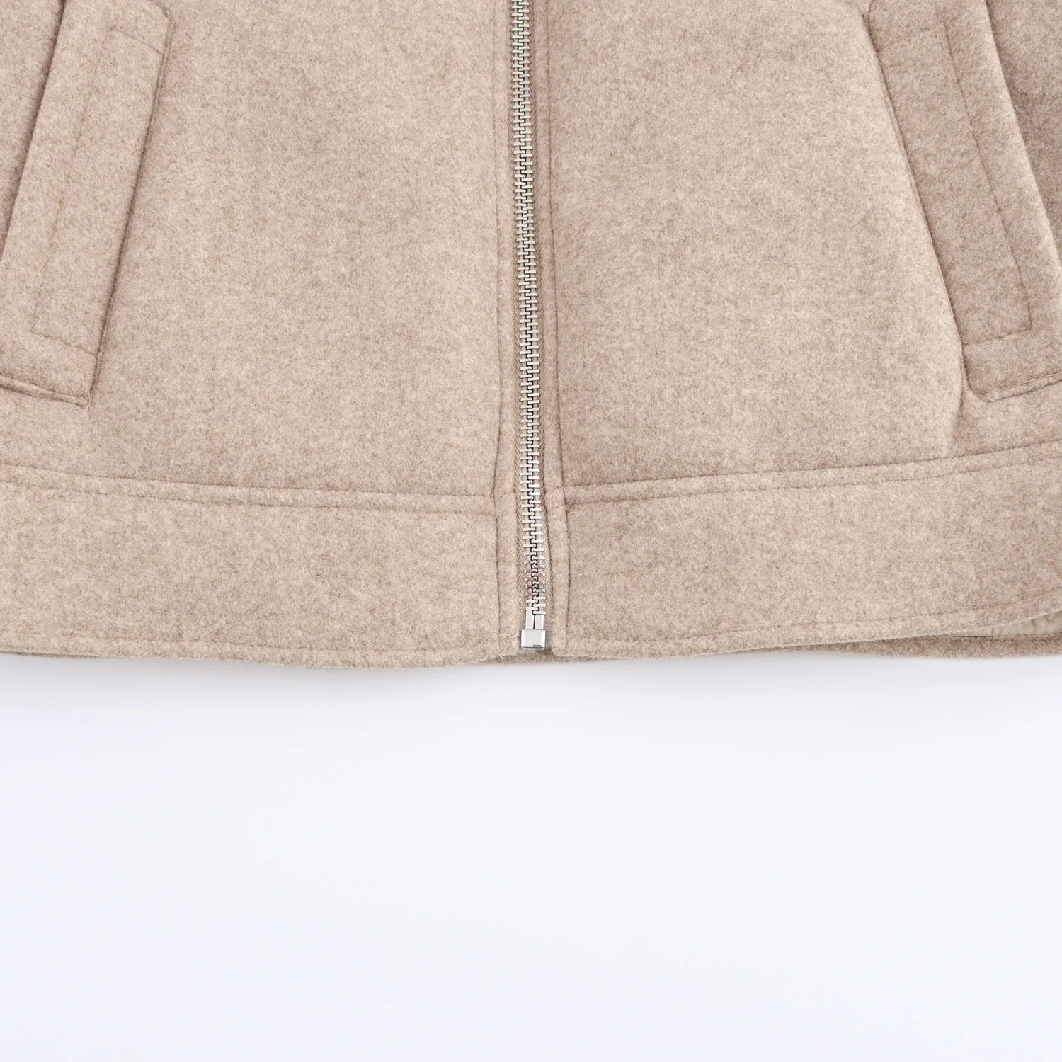 

ZBZA Autumn New Faionable Double-Sided Woolen Jaet Versatile Women's ort Outerwear Polyester Fiber Collar Design