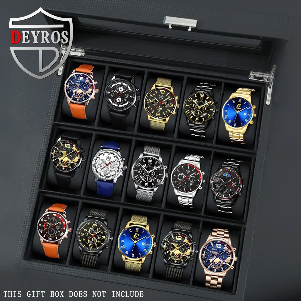 DEYROS Hot Selling 15 Pcs/set Watches for Men,Alloy Watch Strap,Fashion Wrist Watch for Men,Versatile Watch for Men's，Men'sGifts