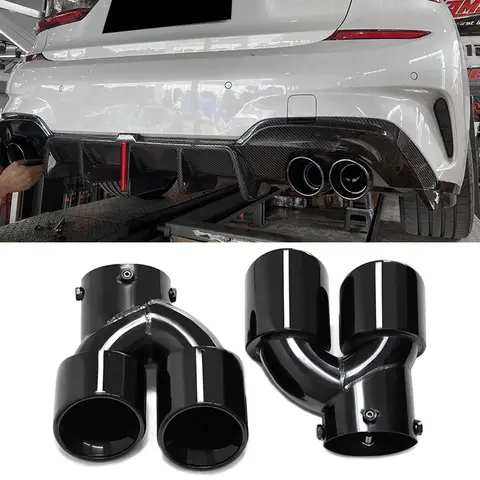BMW M240i M340i M440i G20 G21 G22 G42 배기 파이프 업그레이드 쿼드 머플러 테일 파이프 팁 노즐 배기 헤드