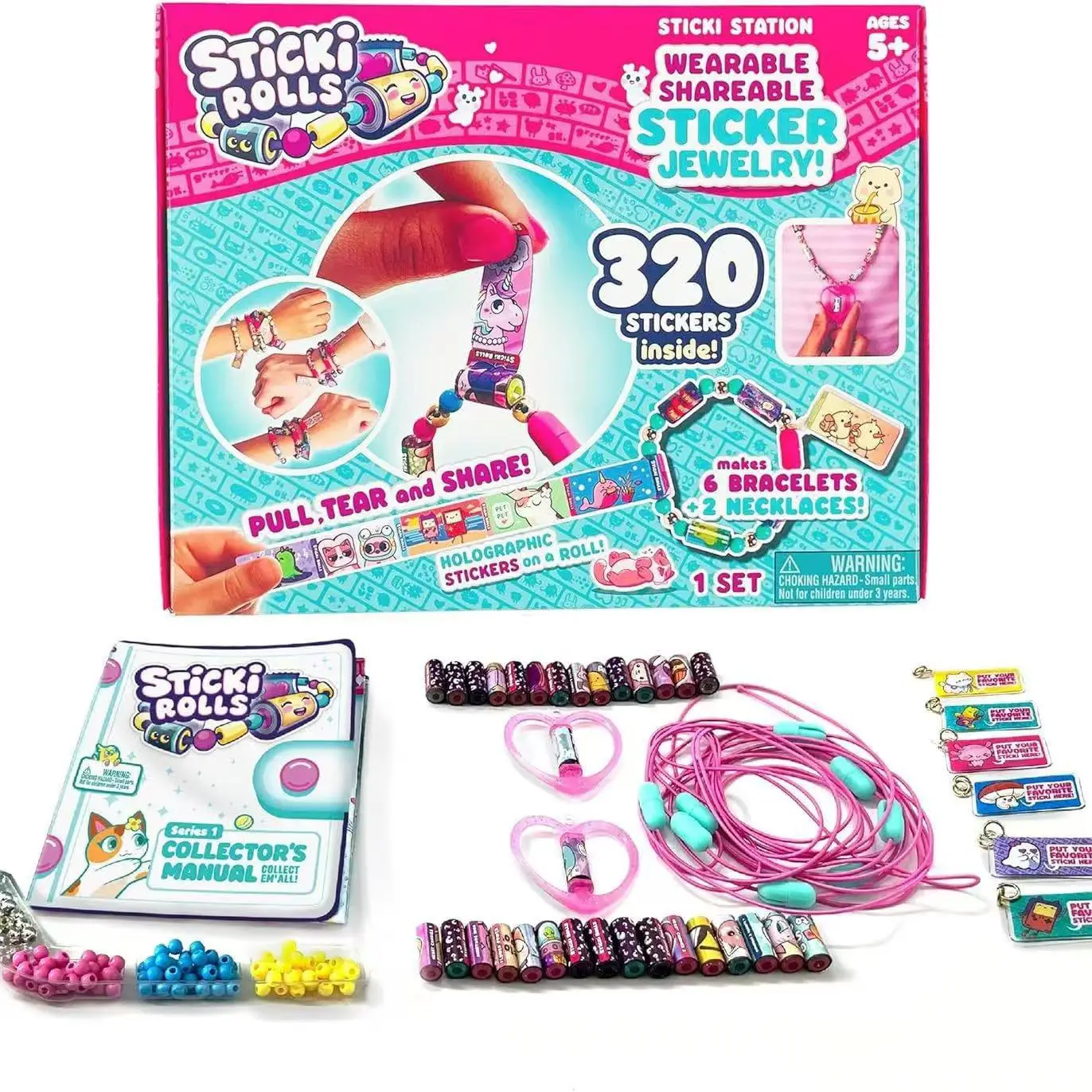 Zestaw do samodzielnego wykonania bransoletki z koralików dla dzieci, kreatywna zabawka do wyciągania z naklejkami INS, zestaw upominkowy do rękodzieła dla dzieci, 3 sztuki