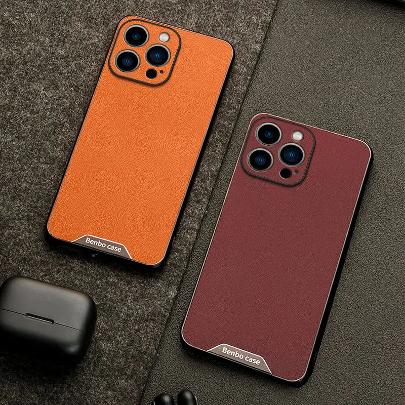 Luxuriöse Benbo-Leder-Handyhülle für iPhone 11 12 13 14 15 16 Plus 17 e Pro Max Air Modische Stoßfeste Rückseite Fundas – Detail 7