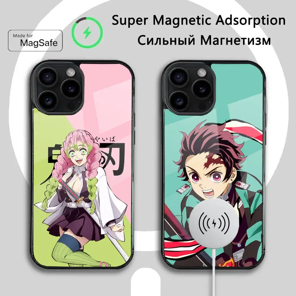 

D-Demon anime S-Slayer Phone Case For iPhone 16 15 14 13 12 11 Plus,Pro,Max Mini Magsafe Magnetic Wireless Charging