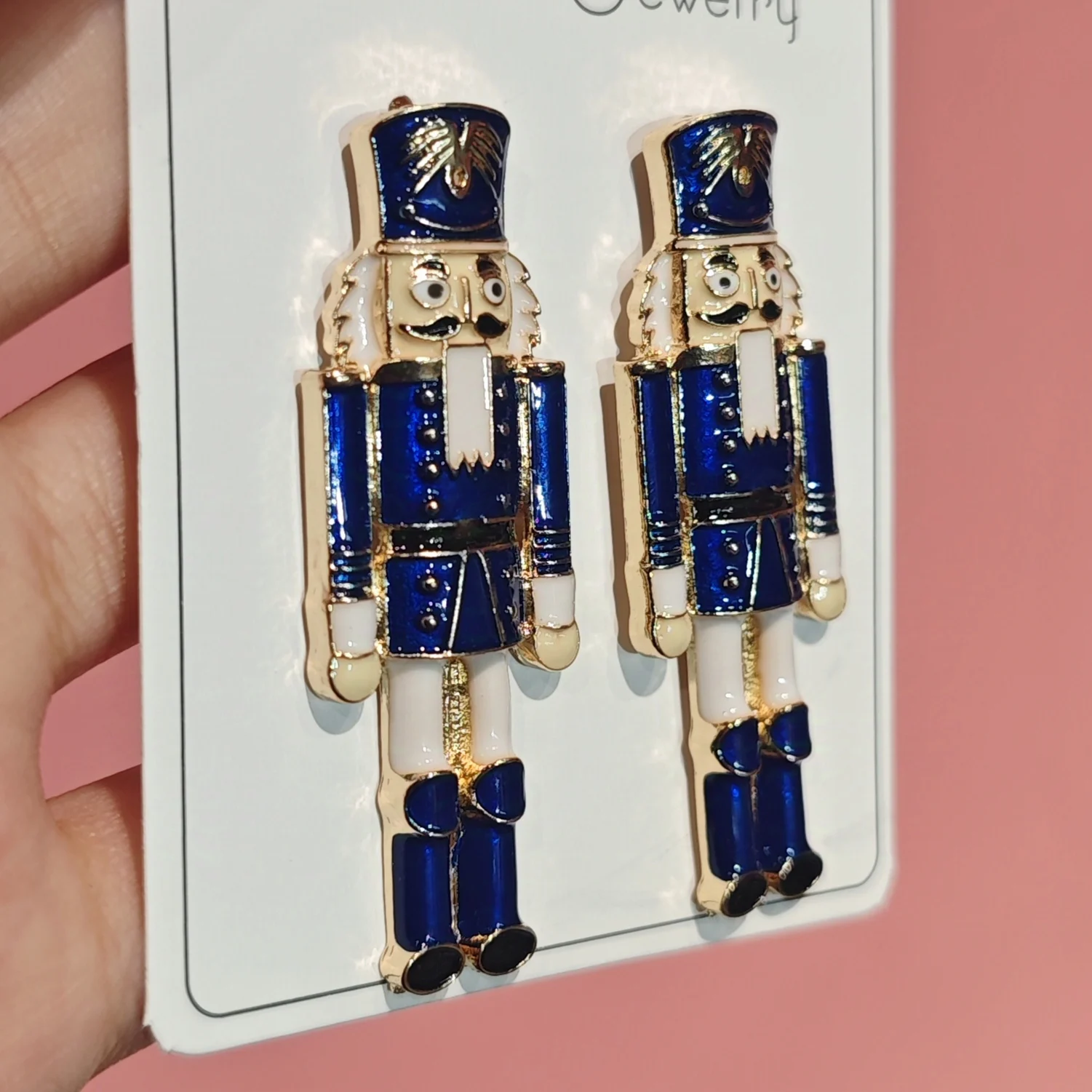 Vintage Cartoon Creative Metal Nutcracker soldier Drop Earrings for Women Christmas Festival Party Jewelry Accessories