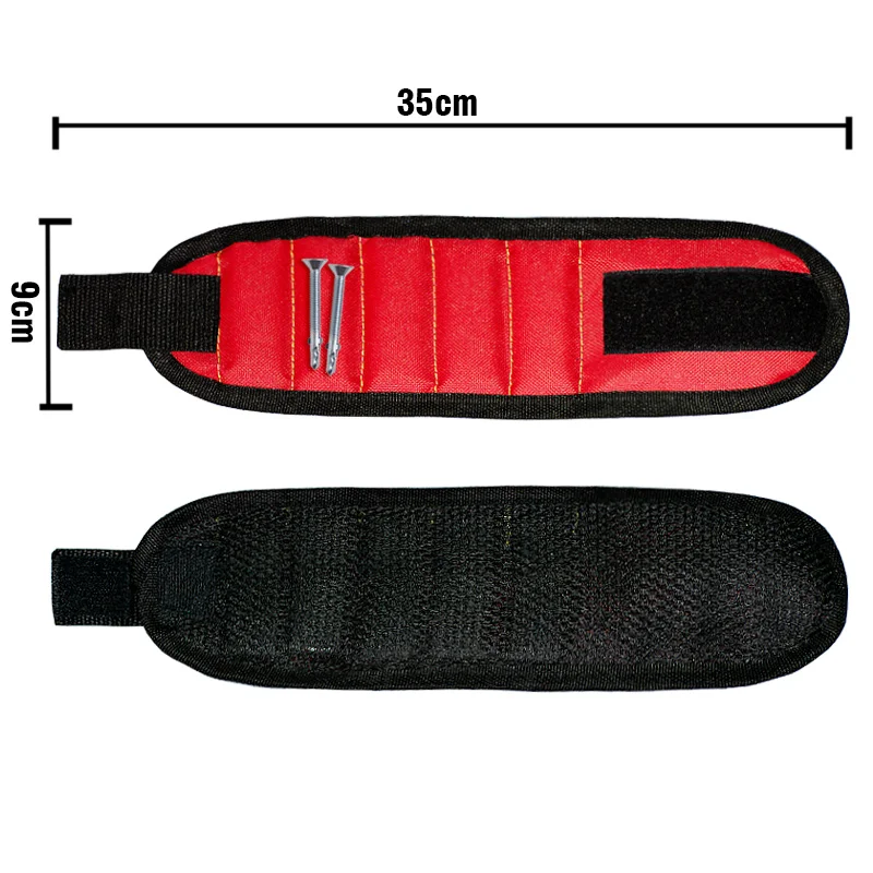 Fascia di supporto magnetica per il polso con potenti magneti per tenere le viti braccialetto per unghie supporto per cintura Chuck borsa per attrezzi magnetica sportiva