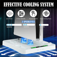 For PS VR2 PS5 Charging Station With Cooling Fan, VR Charging Display Stand With Headset And Game Storage Holder White Parts-ABF