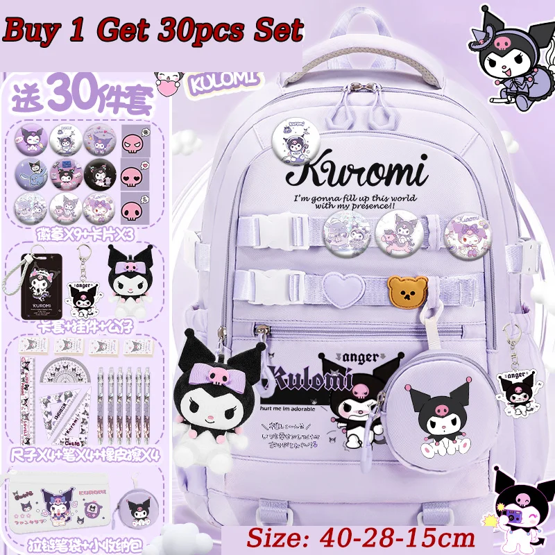 

Sanrio Backpack Cute Kulomi Girls School Bag 2025 New Style Large Capacity Lightweight Backpack Back To School Bag