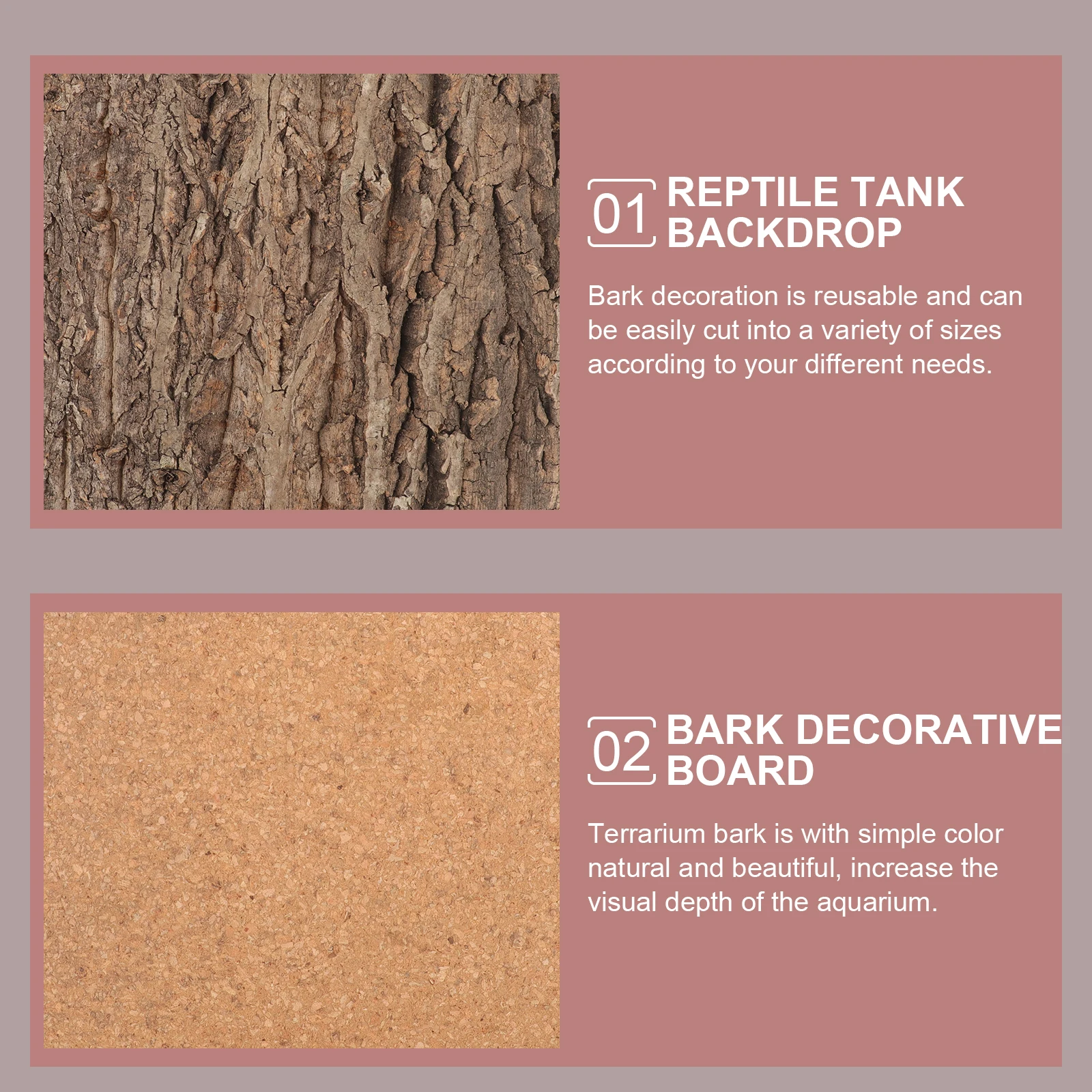 

Real Tree Bark Background Board 30x30cm Natural Decor Reptile Tank Terrarium Wall Climbing Cork Backdrop Aquarium Scenery Pet