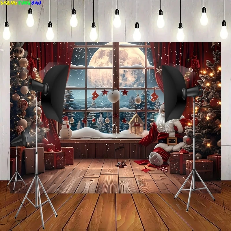 

Merry Christmas Day Gift Photography Backdrops Props Indoor Decoration Winter Wonderful Xmas Eve New Year Background RD-10