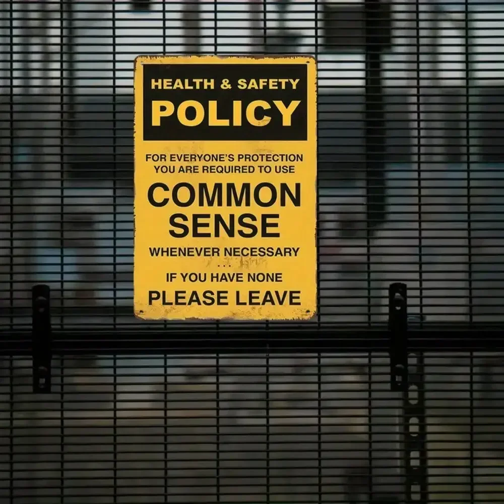 قطعة واحدة من علامة معدنية عتيقة "الصحة والسلامة" - ديكور من القصدير المضحك للاستخدام الداخلي/الخارجي، هدية روح الدعابة #6