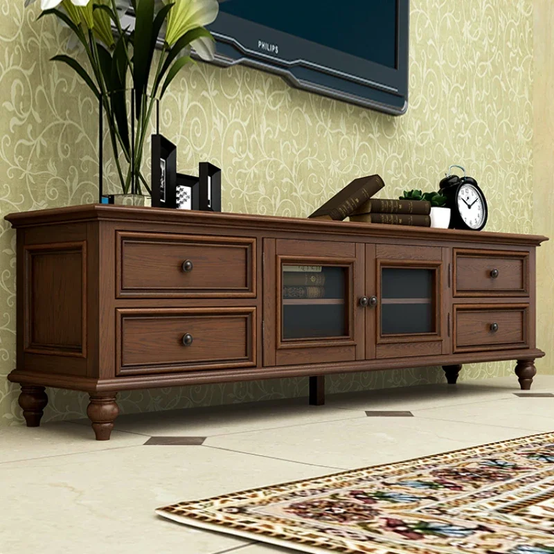 TV Cabinet 2 M Coffee Table TV Cabinet Small Apartment Ash Wood Furniture