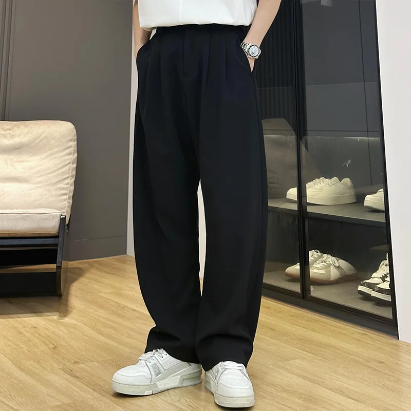 

Spring Summer New Style Men's Casual Pants Drape Thin Loose Quick Dry Breathable Straight Leg Casual Trousers Youth Fashion