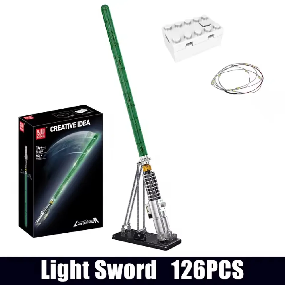 Mould King 10140 Lichtschwert Bausteine Technische MOC Raum Film Grün Lichtschwert Cosplay Modell Ziegel Spielzeug Kinder Erwachsene Geschenk