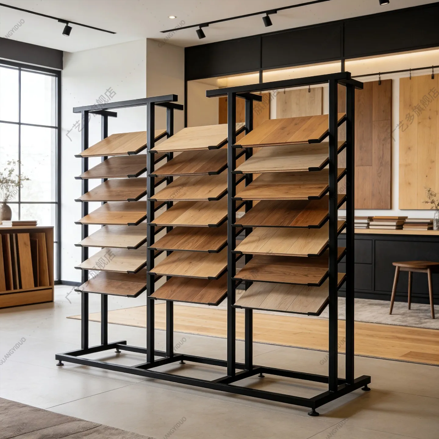 Wood Floor Tile Display Rack Cabinet Door Panel Color Board Rack Ecological Panel Aluminum Gusset Board Floor Tile Sample