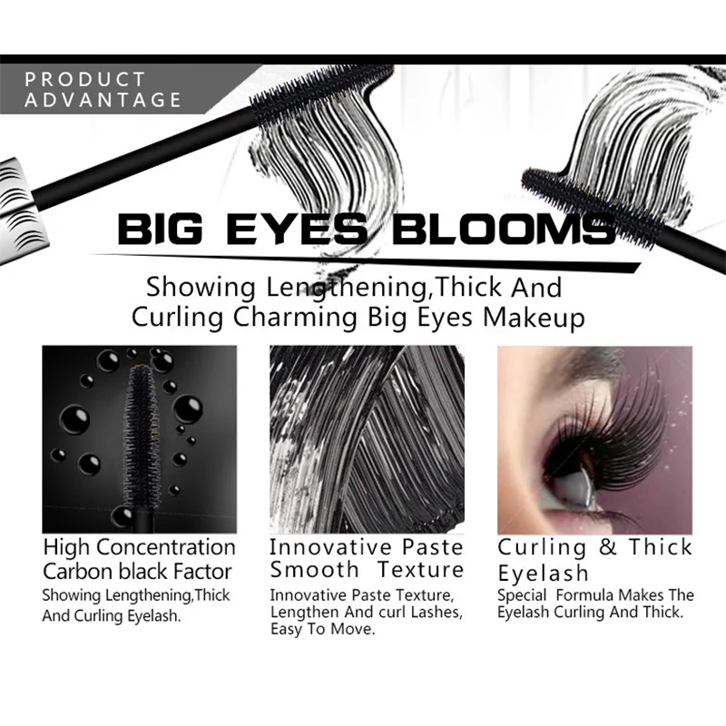 Qibest Silver Tube wasserdichte Mascara machen lange und locken Wimpern nicht schwind lig leicht zu entfernen schwarze Mascara immer langlebig