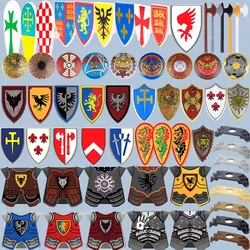 WW2 Military Weapon Printed Shield Series Building Blocks Army Soldier Knight Lion Black Eagle Bat Fiery Dragon Bricks Toy Gifts