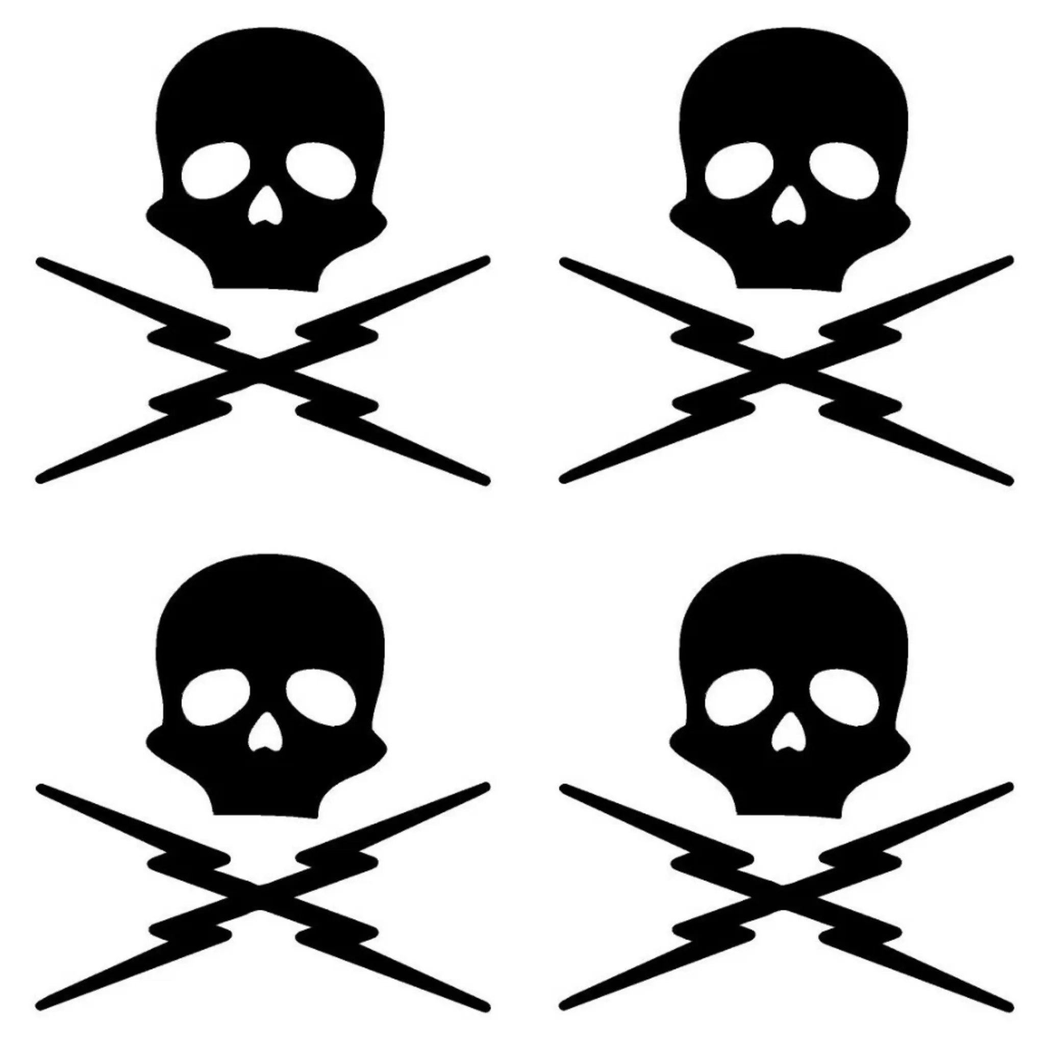 

Set of 6 Death Proof Skull Vinyl Decals Phone Helmet Small Car Stickers