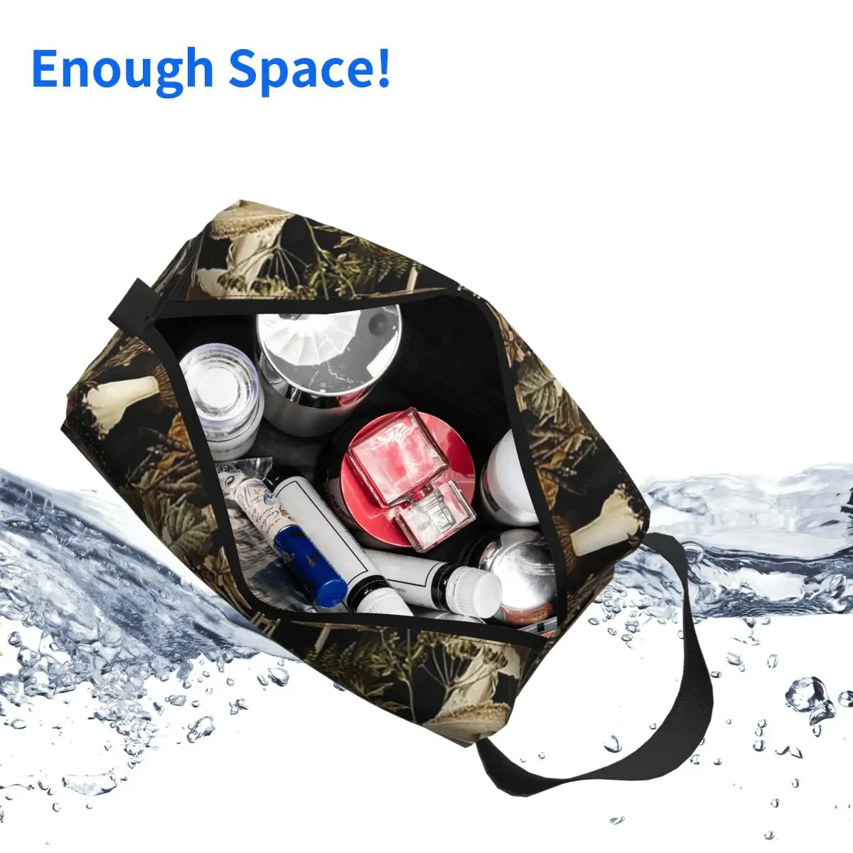Midnight Mushrooms Forest Botanical Night Garden Makeup Bag Cosmetic Storage Dopp Kit Toiletry Cosmetic Bag for Women Beauty view 4