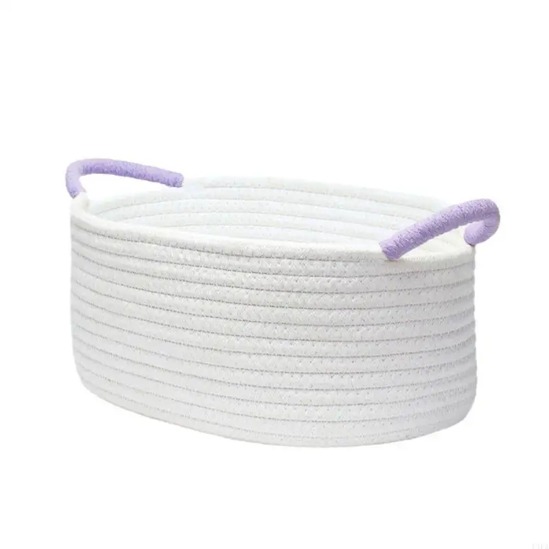 Soft Cotton Rope Basket for Toy Clothes Items Baby Room Desktop Sundries Storage Solution