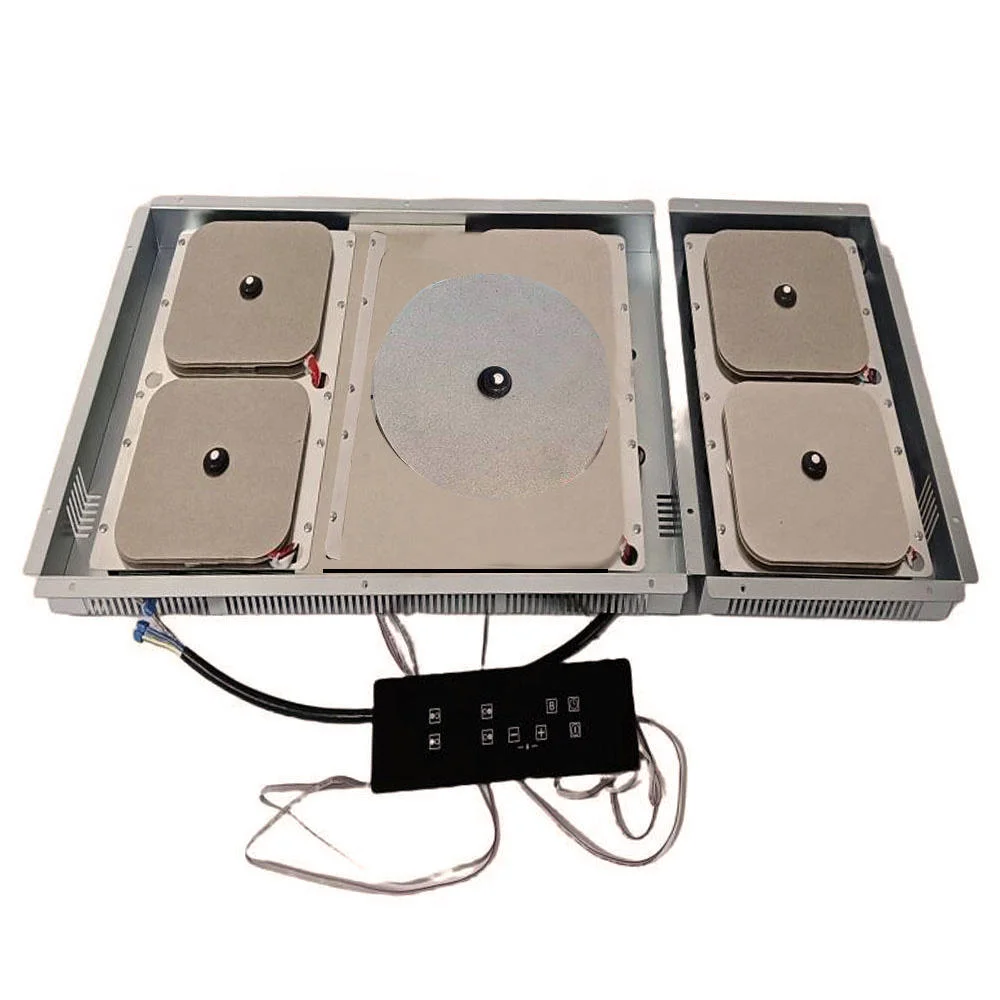 Built-in Hidden Stainless Steel Induction Cooker 5 Burners Touch Control Class B Energy Efficiency for Modern Minimalist Kitchen