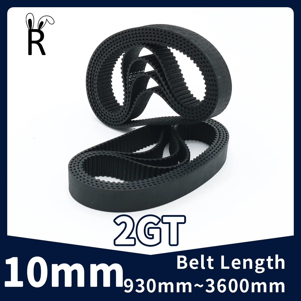 10mm Timing Belt Width GT2 2GT Belt Length Perimeter 930mm~3600mm 2M Rubber Closed Loop Timing Synchronous Belt Parts 3D Printer