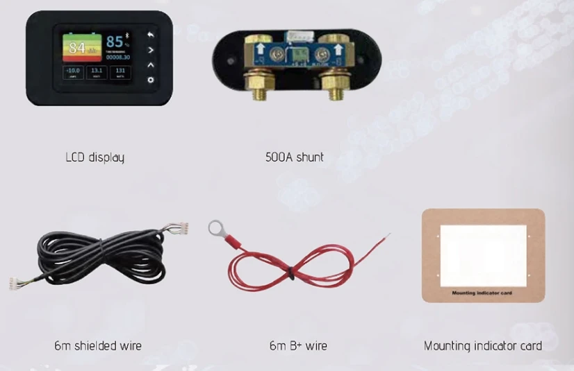 Smart Voltage Meter Lifepo4 Battery With Shunt Lcd Storage Display 12V Dc Wifi for Equipment Monitoring Electricity