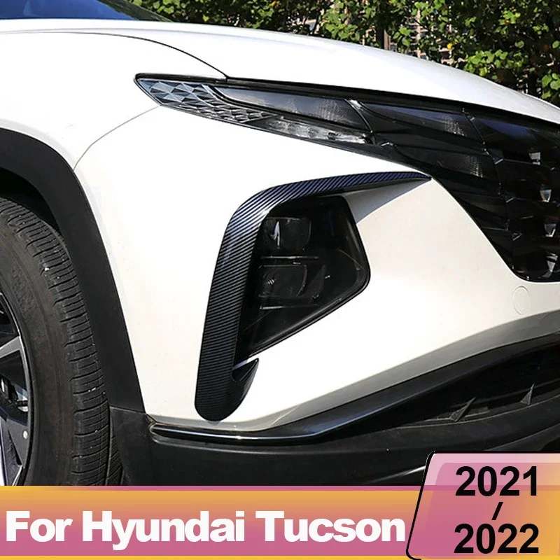 

For Hyundai Tucson 2021-2023 2024 NX4 Car Front Fog Lamp Eyebrow Wind Knife Cover Trim Fog Light Eyebrow Eye Lid Accessories
