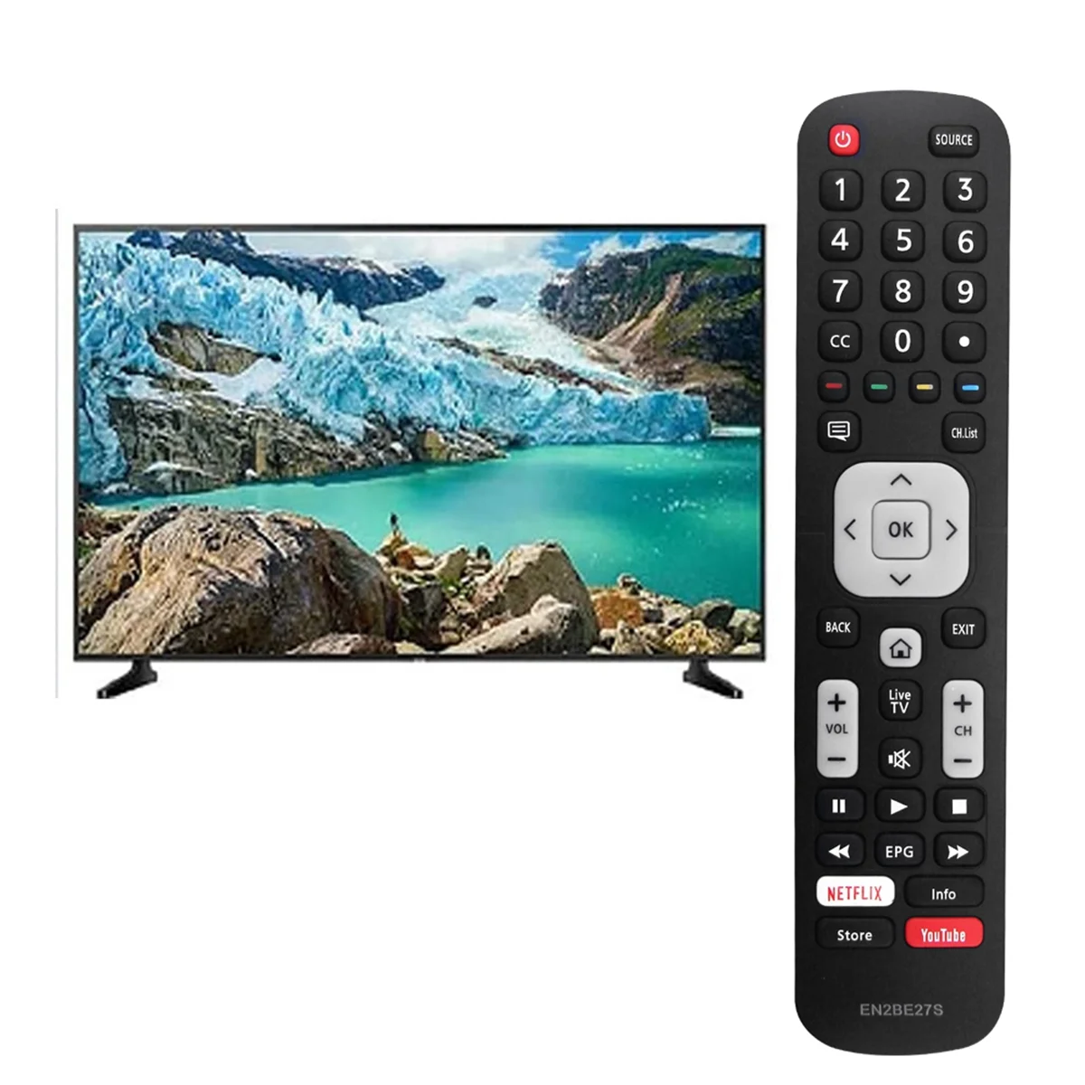 FFYY-استبدال جهاز التحكم عن بعد EN2BE27S للتلفزيون الذكي SHARP LCD Series S مع مفاتيح NETFLIX YouTube