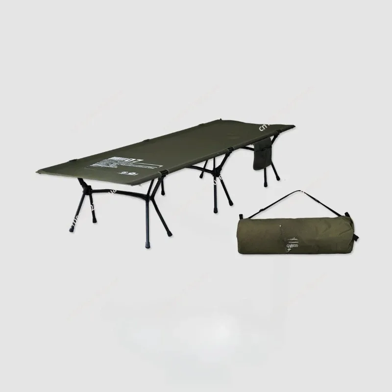 Ultra Light Portable Folding Camping Bed With Side Storage Bag Outdoor Travel Cot For Picnic Camping Office Lunch Break Rest Use