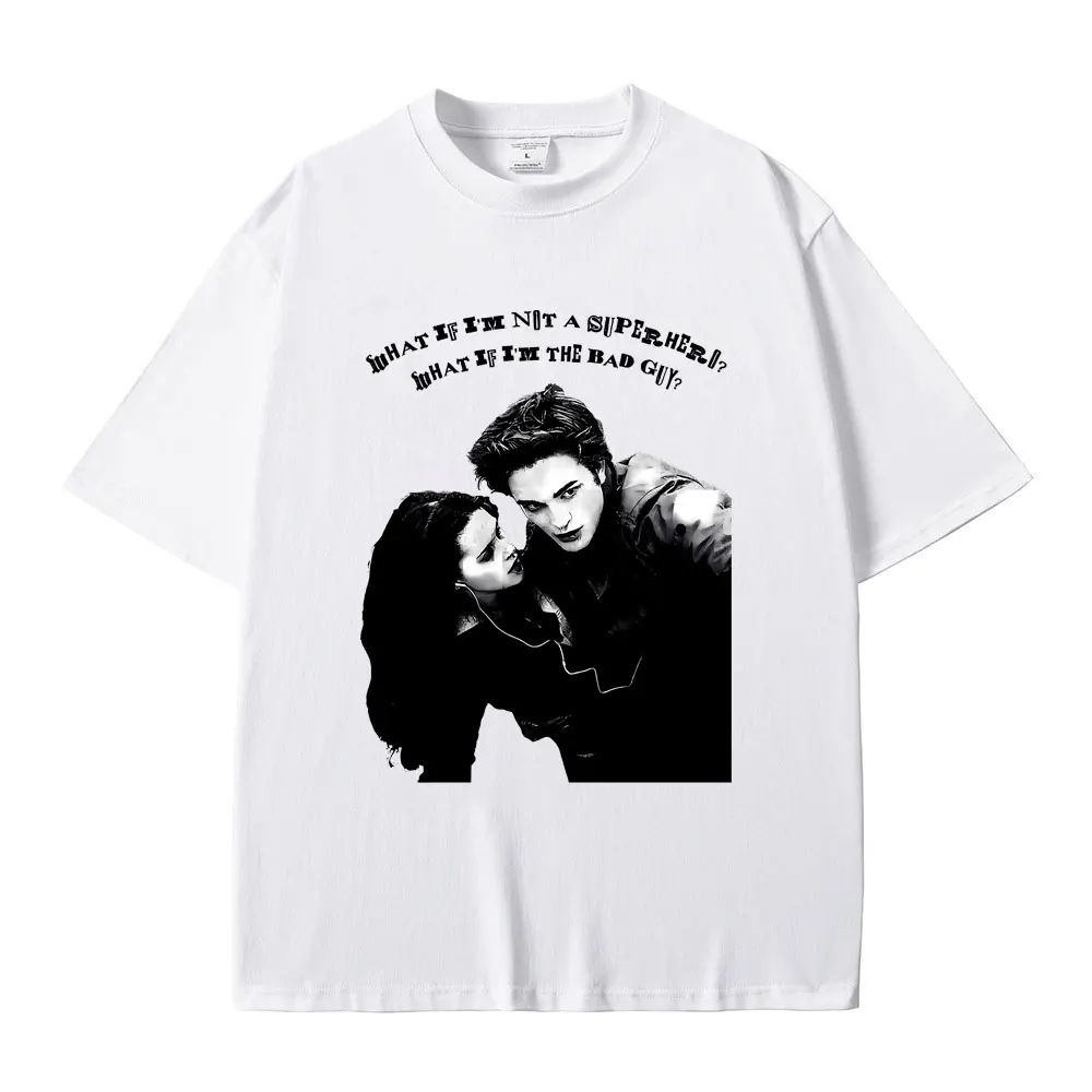 

Edward and Bella Twilight Print T-shirt Male Retro Fashion Oversized Tshirt Unisex Casual Tees Men Women Pure Cotton T Shirts