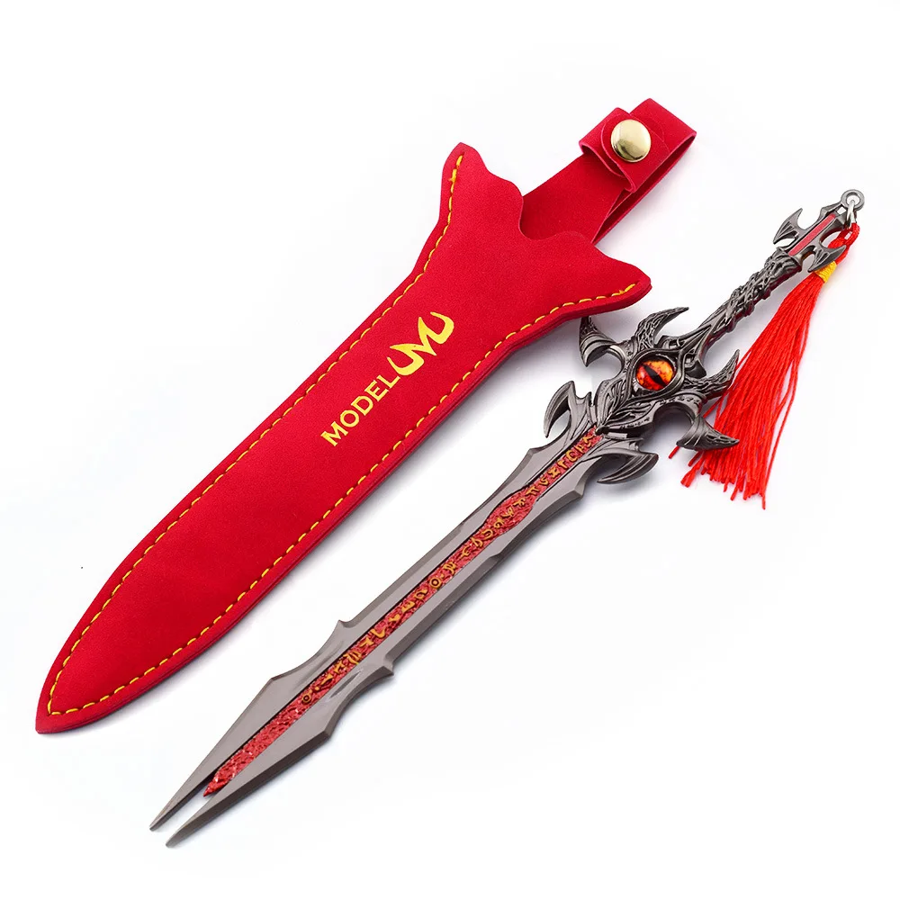 

22cm Chengshen Version Shura Magic Sword Douluo Continent Anime Peripheral Divine Sword Leather Sheath Version Weapon Model Toys