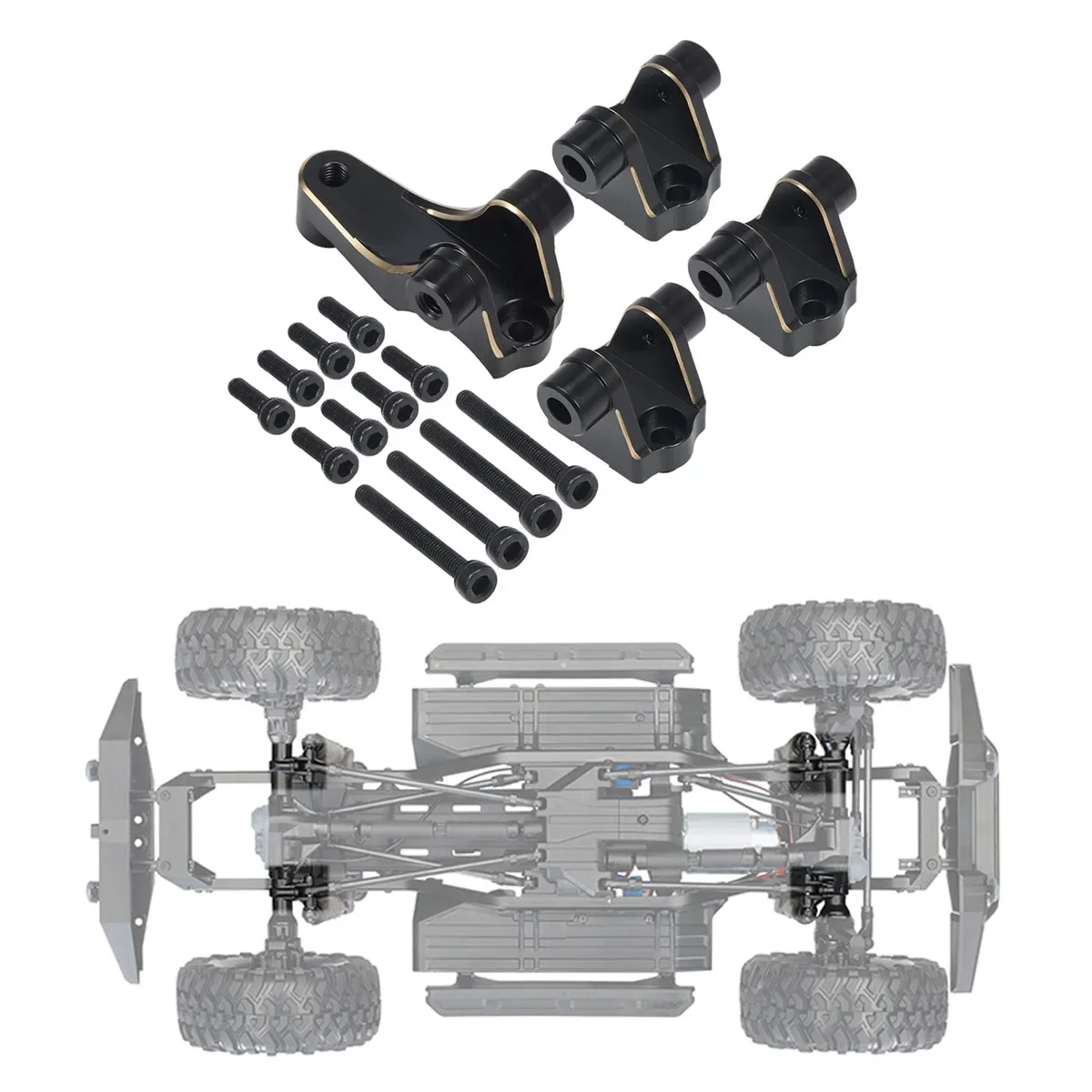 

Black Brass Suspension Links Axle Mount Set 37g for 1/10 RC Crawler Car TRX4 Bronco Defender K5 8227 Upgrade Parts