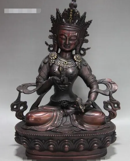 

Tibet Buddhism Temple Red Copper Bronze Vajradhara Vajrasattva Guan Yin Statue