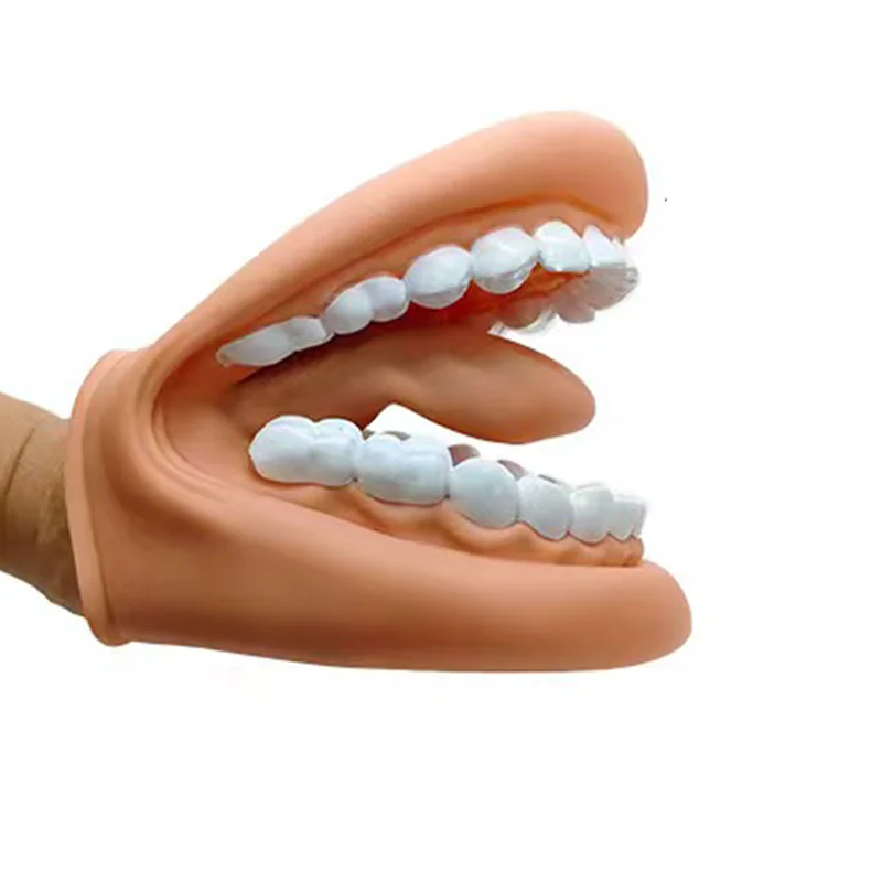 Dental Model Mighty Mouth Hand Puppet With Tongue Children\'s Brushing Toy Speech Therapy Dentist Teaching Model Oral Training