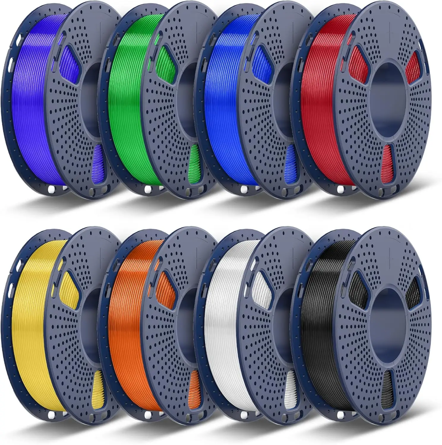 

Translucent PLA 3D Printer Filament Bundle, 8 Spools (2kg Total) in Black+White+Transparent Colors