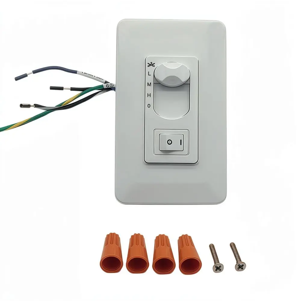 3 Speed Wall Regulator For Ceiling Fan Light Flush Mounted Electric Switch Control Panel Indoor Home Application