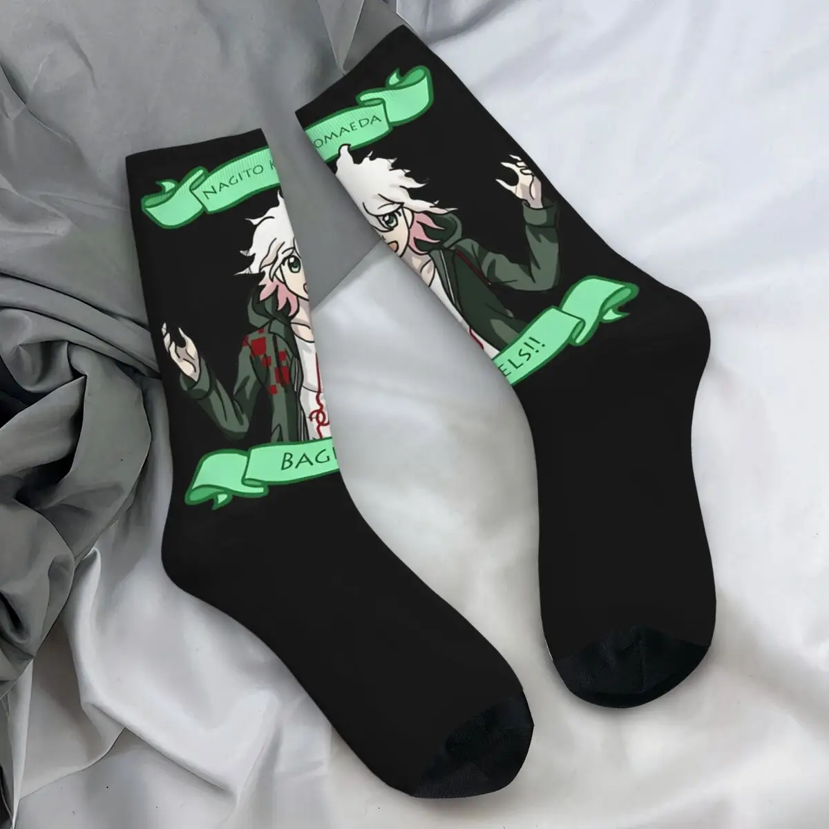 Nagito Komaeda Voice Socks Danganronpa Makoto Casual Stockings Unisex Men Breathable Skateboard Socks Autumn Custom Socks