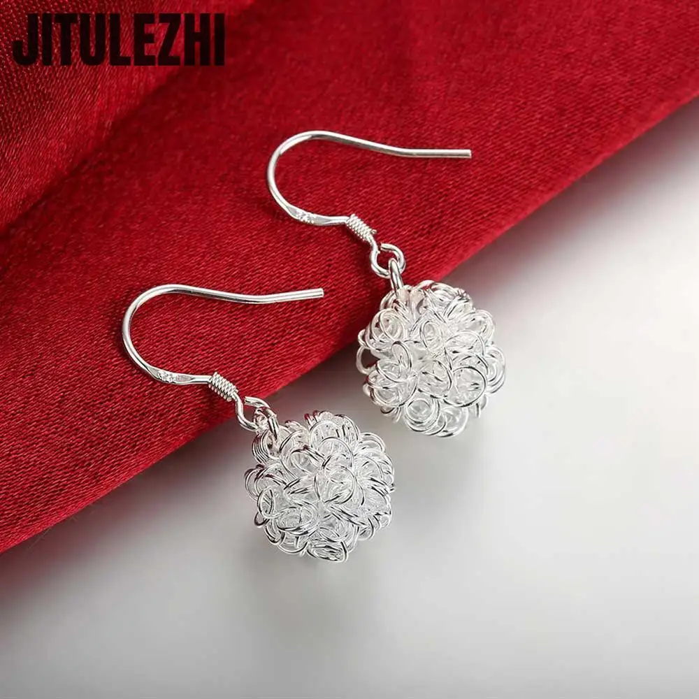 925 Sterling Silver Dangle Earrings For Women Beautiful Drop Gifts Engagement Wedding Party Fine Jewelry Silver Drop Earrings