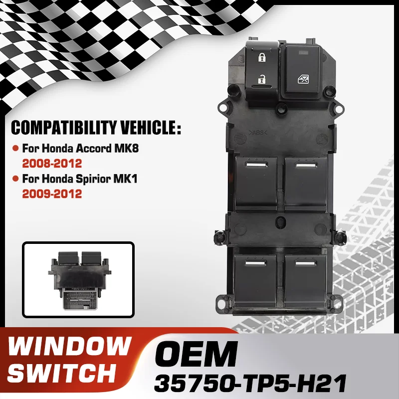 

35750-TP5-H21 Car Electric Power Master Window Switch Lifter Console Button For Honda Accord Honda Spirior 2008-2012 33+4 Pins