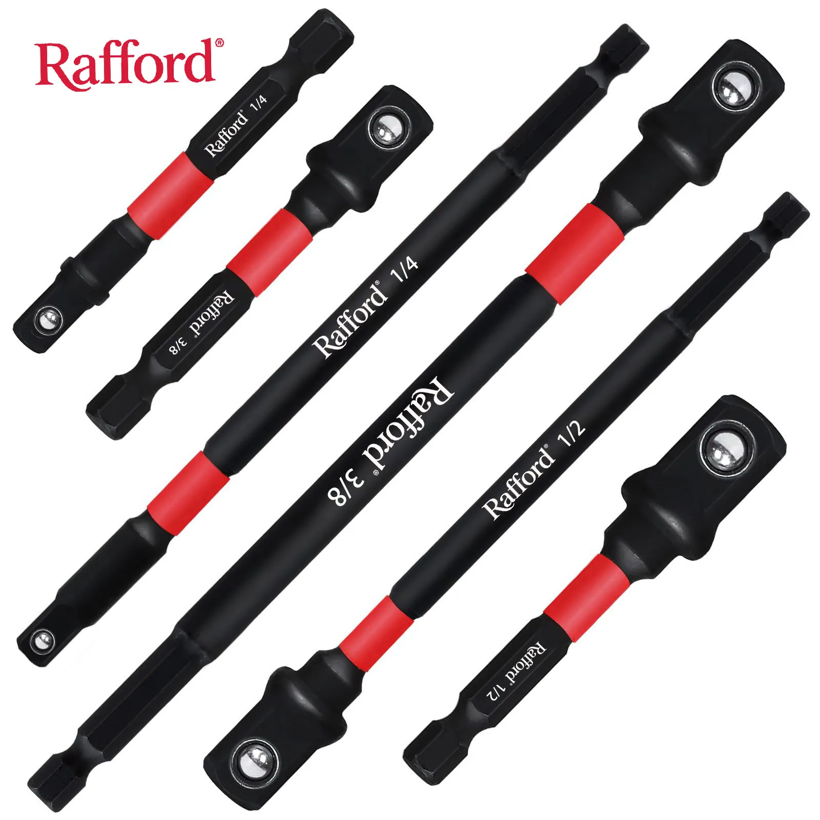 

Набор адаптеров для ударных головок Rafford из 6 предметов — приводные биты 1/4 дюйма, 3/8 дюйма, 1/2 дюйма, преобразует сверло в ударный гайковерт с высоким крутящим моментом