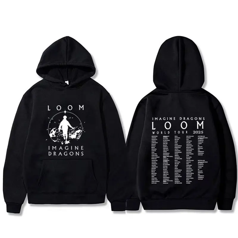

Худи унисекс оверсайз в стиле Imagine Dragons, вдохновленное турне Loom World 2026, рок-панк, готика, повседневная уличная одежда