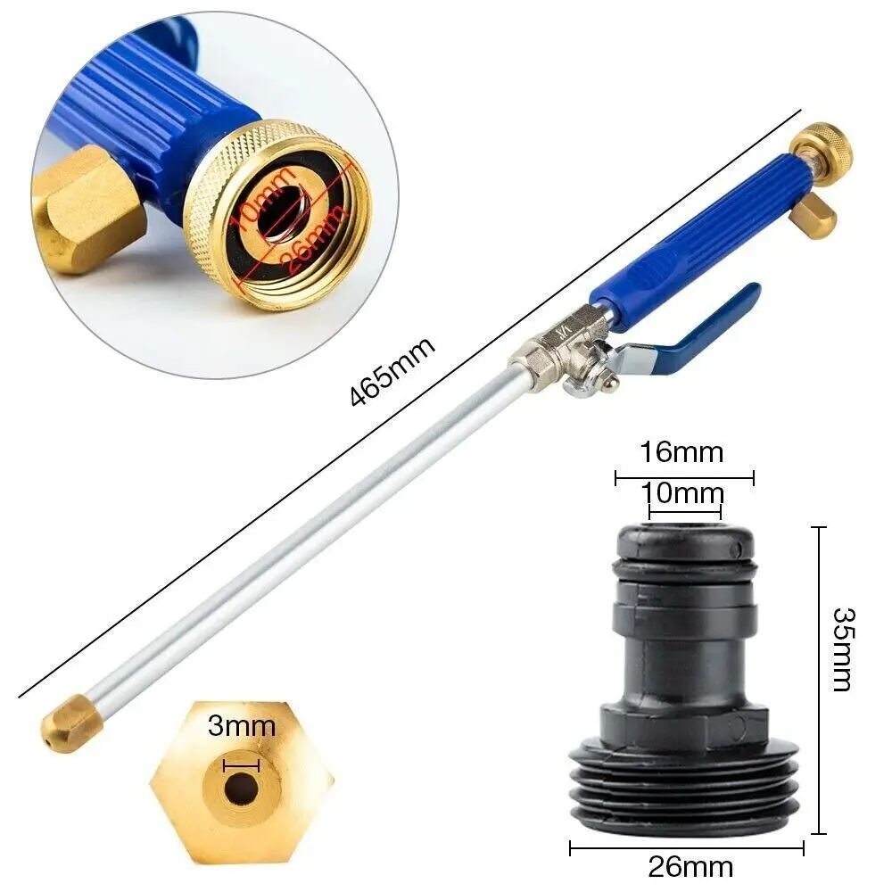 High Pressure Power Washer Spray Gun, 2 Brass Nozzles (Jet/Fan), Fits 3/4" Garden Hose, for Car Washing/Watering/Cleaning, 1 Piece view 8