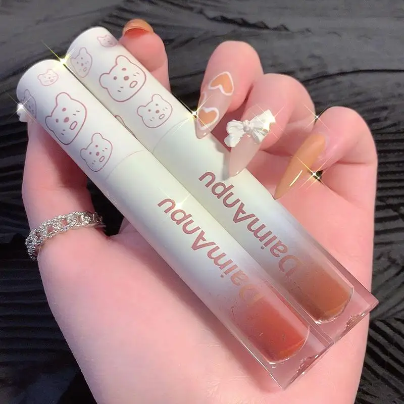 1 ~ 5 Stuks Spiegel Water Lipgloss Rode Lip Tint 6 Kleuren Schattige Beer Lip Glazuur Lippen Make-Up Vloeibare Lippenstift Zachte Zijdeachtige Lipgloss