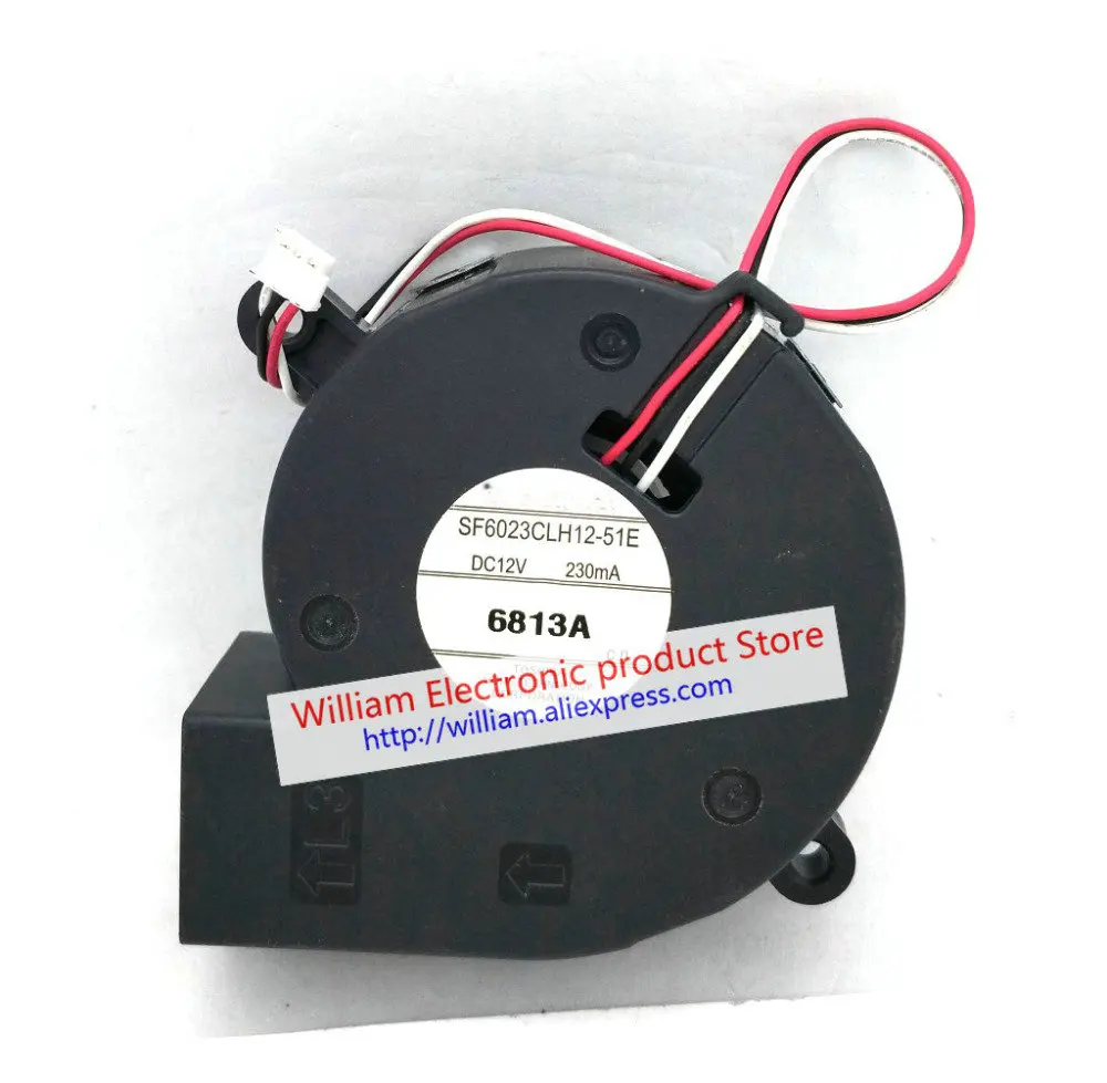 

New Original SF6023CLH12-51E DC12V 230mA SF6023CLH12-52E 170mA 60*23MM 3 Wires for Projector Cooling Fan