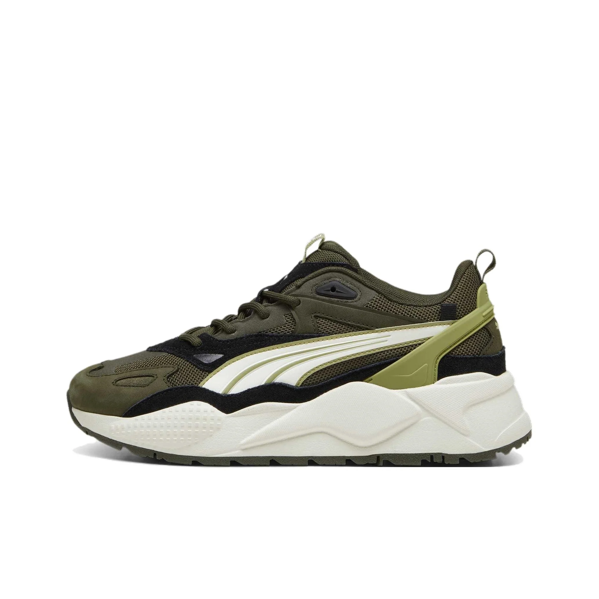 PUMA RS X Chaussures décontractées basses résistantes à l'abrasion pour hommes Vert olive foncé